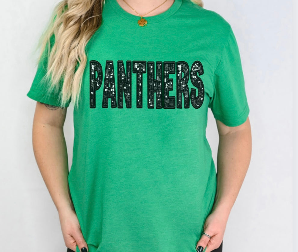 Faux Embroidered Panthers Shirts